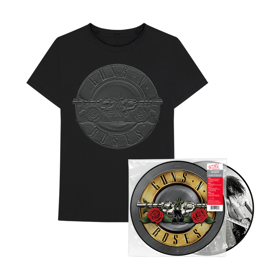 Greatest Hits Ltd Picture Disc Lp Charcoal Sketch Seal T Shirt Guns N Roses Lp Bundle Bravado