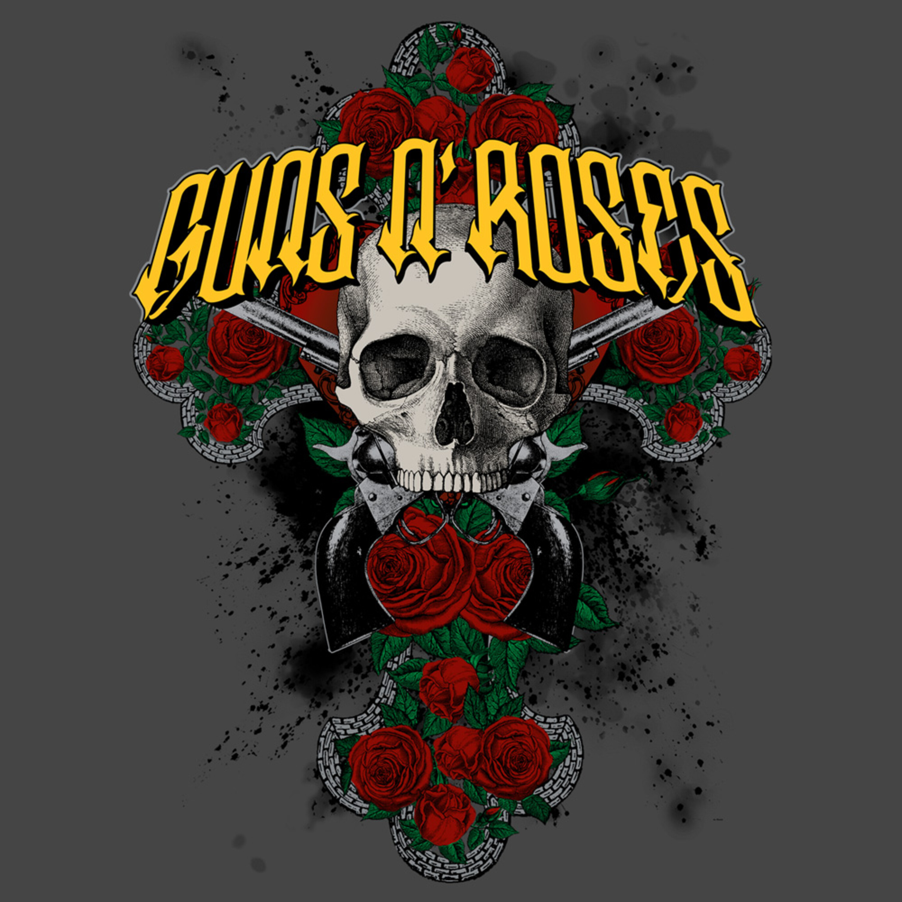 Bravado Rose Cross Guns N Roses T Shirt