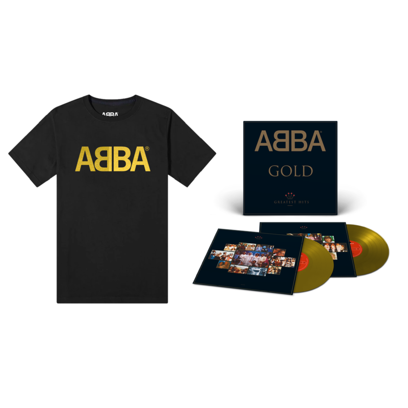 Gold (30th Anniversary) von ABBA - Gold Coloured 2LP + Logo T-Shirt jetzt im Bravado Store