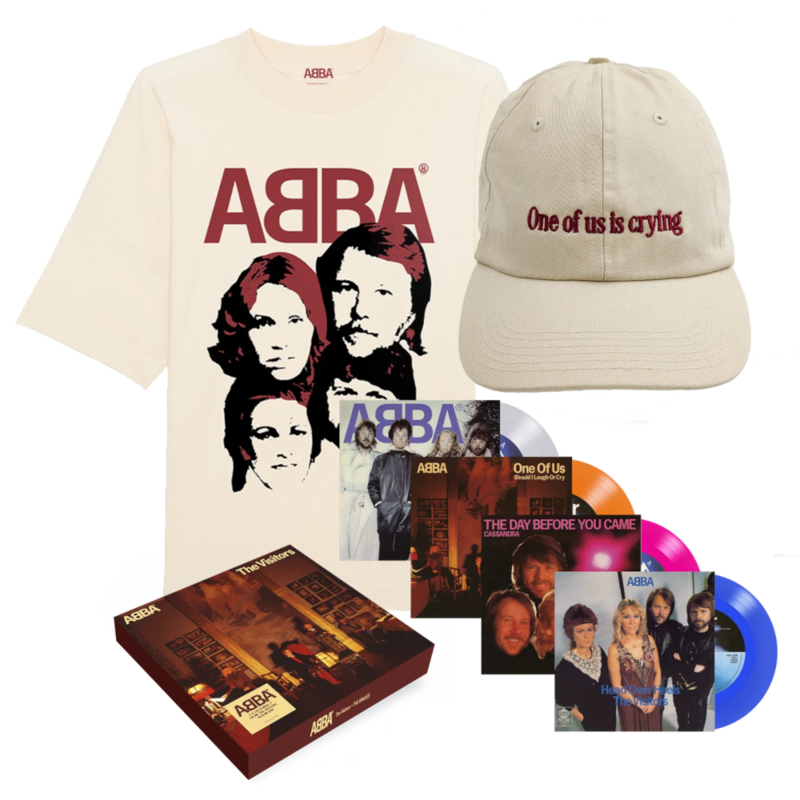 The Visitors von ABBA - Exclusive Limited 4x7" Boxset + T-Shirt + Cap jetzt im Bravado Store
