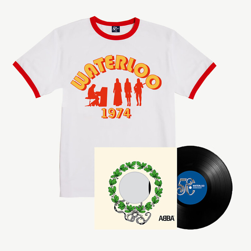 Waterloo von ABBA - 10" Vinyl + Ringer T-Shirt jetzt im Bravado Store