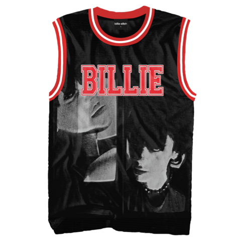 Billie Eilish Red and Black Jersey von Billie Eilish - Basketball Jersey jetzt im Bravado Store