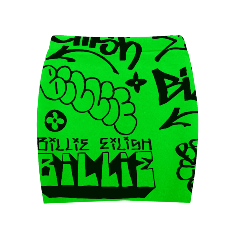 Billie Eilish x FreakCity Green Graffiti von Billie Eilish - Minirock jetzt im Bravado Store