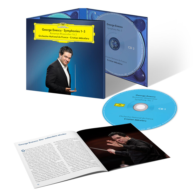 George Enescu - Symphonies 1–3 von Cristian Măcelaru & Orchestre National de France - 3CD jetzt im Bravado Store