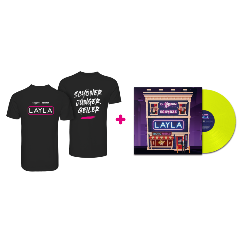 Layla von DJ Robin & Schürze - Limitierte Exklusive Neongelbe 7inch Vinyl Single + T-Shirt jetzt im Bravado Store