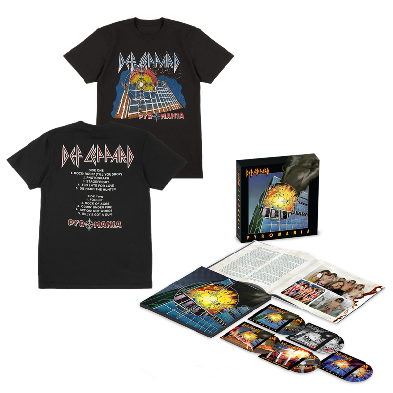 Pyromania von Def Leppard - 4CD + Blu Ray + Tracklist T-Shirt jetzt im Bravado Store