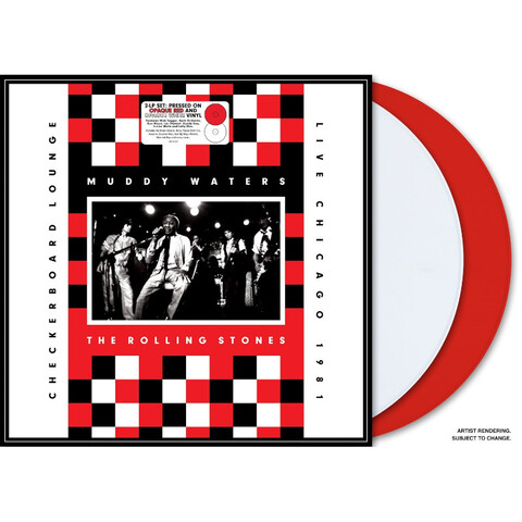 Live At The Checkerboard Lounge von The Rolling Stones & Muddy Waters - Opaque Red + Opaque White Vinyl 2LP jetzt im Bravado Store