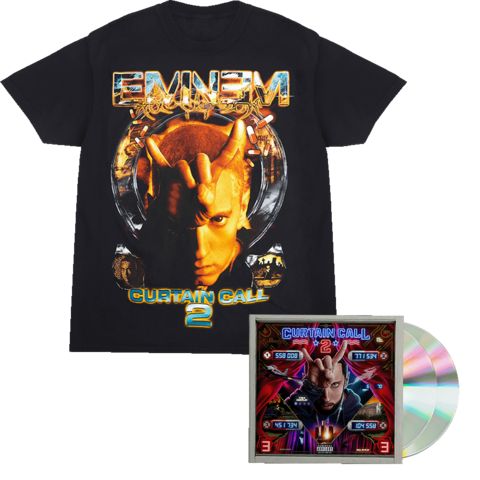 Curtain Call 2 von Eminem - CD + HORNS T-Shirt Bundle jetzt im Bravado Store