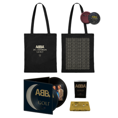 Gold (30th Anniversary) von ABBA - 2LP Picture LP + Tote Bag + Button + Gold Coloured Cassette jetzt im Bravado Store