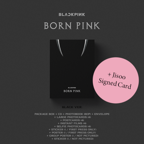 BORN PINK von BLACKPINK - Exclusive Boxset - Black Complete Edt. + Signed Card JISOO jetzt im Bravado Store