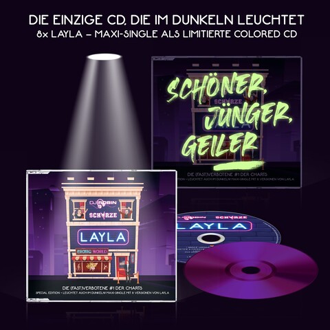Layla von DJ Robin & Schürze - Ltd. Edition Maxi CD (Leuchtet Nachts) jetzt im Bravado Store