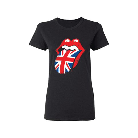 Union Jack Distressed Tongue von The Rolling Stones - Girlie Shirt jetzt im Bravado Store