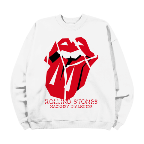 Diamond Tongue White von The Rolling Stones - Crewneck jetzt im Bravado Store