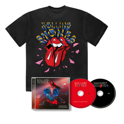 Hackney Diamonds 2CD Live Edition + Racket T-Shirt Bundle von The Rolling Stones - 2CD + T-Shirt Bundle jetzt im Bravado Store