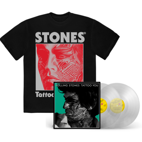 Tattoo You (40th Remastered Deluxe 2LP D2C / Store Exclusive Clear Vinyl) + Black Shirt von The Rolling Stones - LP-Bundle jetzt im Bravado Store