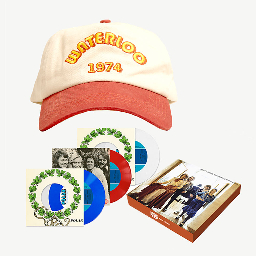 ABBA Waterloo Boxset + Cap 3 x 7" Boxset - Exclusive Coloured Vinyls + Retro Cap 348365