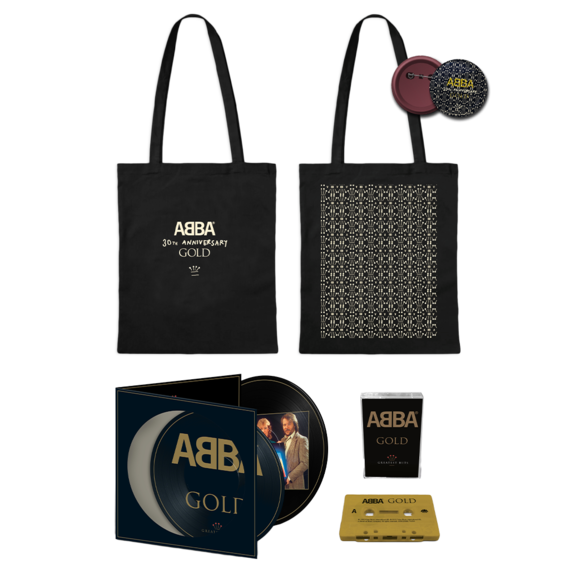 ABBA ABBA Gold Bundle 2LP Picture LP + Tote Bag + Button + Gold Coloured Cassette 223225