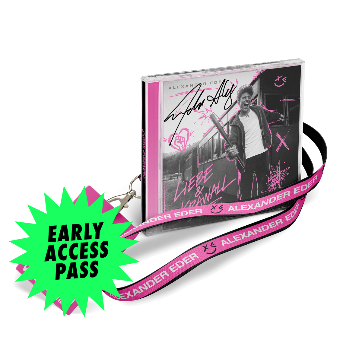 Alexander Eder Liebe & Krawall Signierte CD + Early Access Tour Lanyard 461779