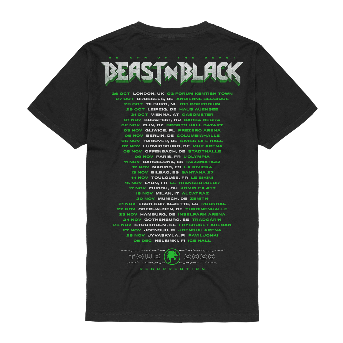 Beast In Black European Tour 2026 T-Shirt 460747