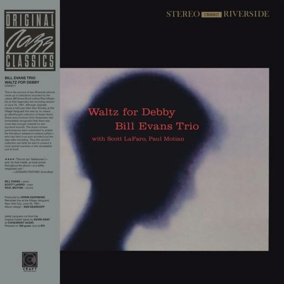 Bill Evans Trio, Scott LaFaro, Paul Motian Waltz For Debby (Craft OJC Series Vinyl) Vinyl LP 448156