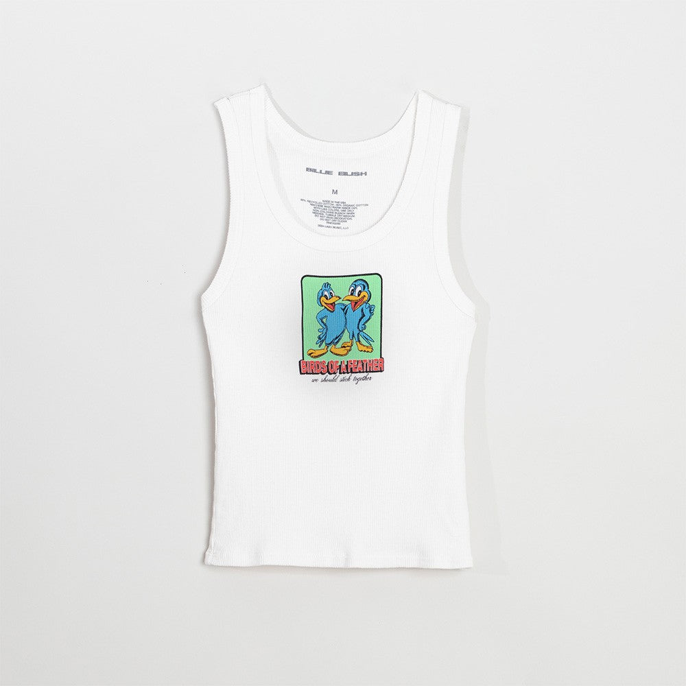 Billie Eilish BIRDS OF A FEATHER White Tank 445591