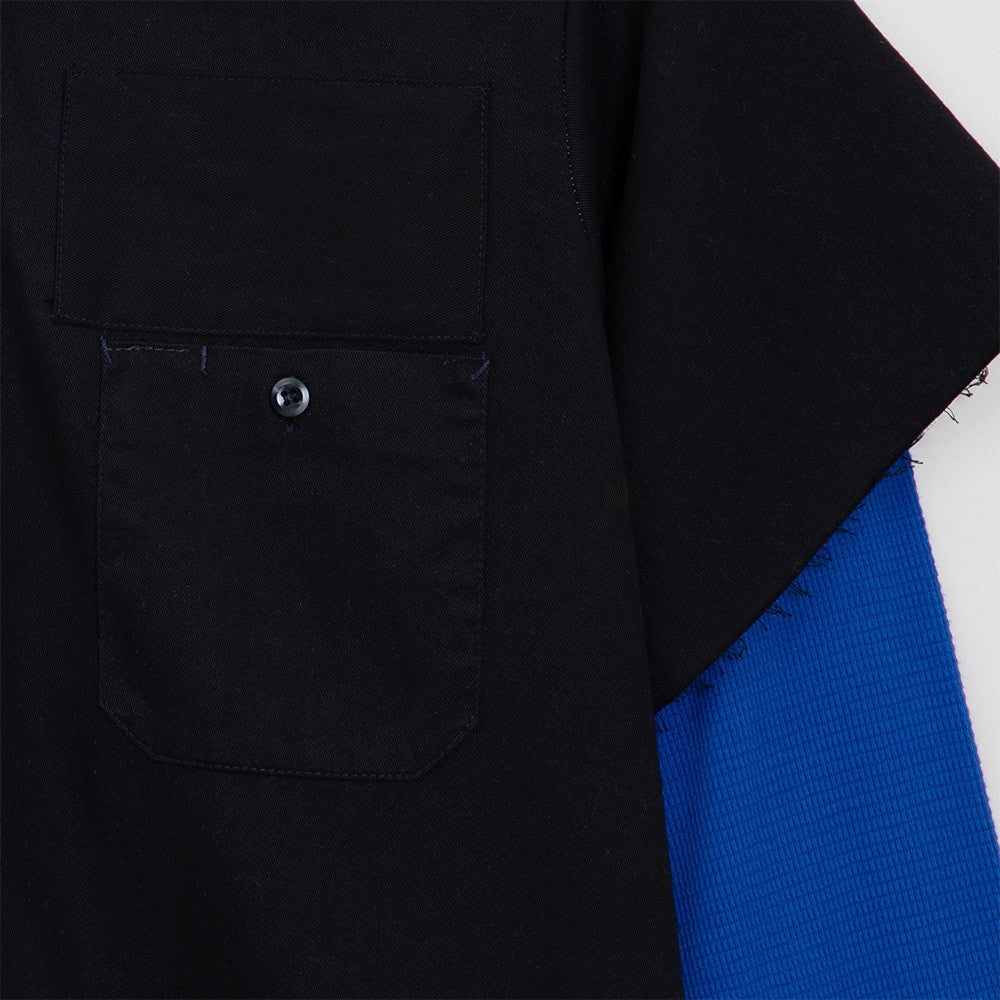 Billie Eilish SUAY x Billie Eilish Black Blue Thermal Sleeve Work Shirt T-Shirts 445881