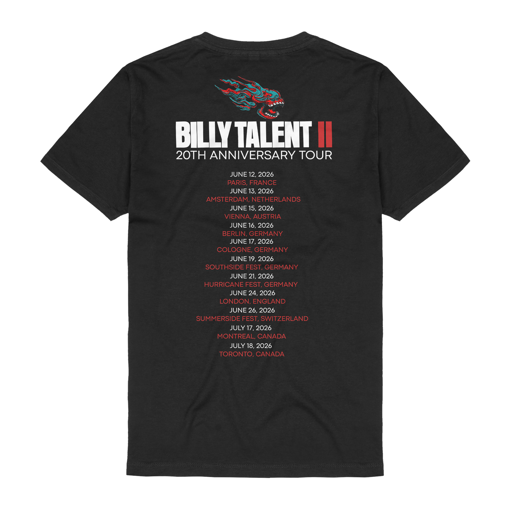Billy Talent Tour 2026 T-Shirt 447064