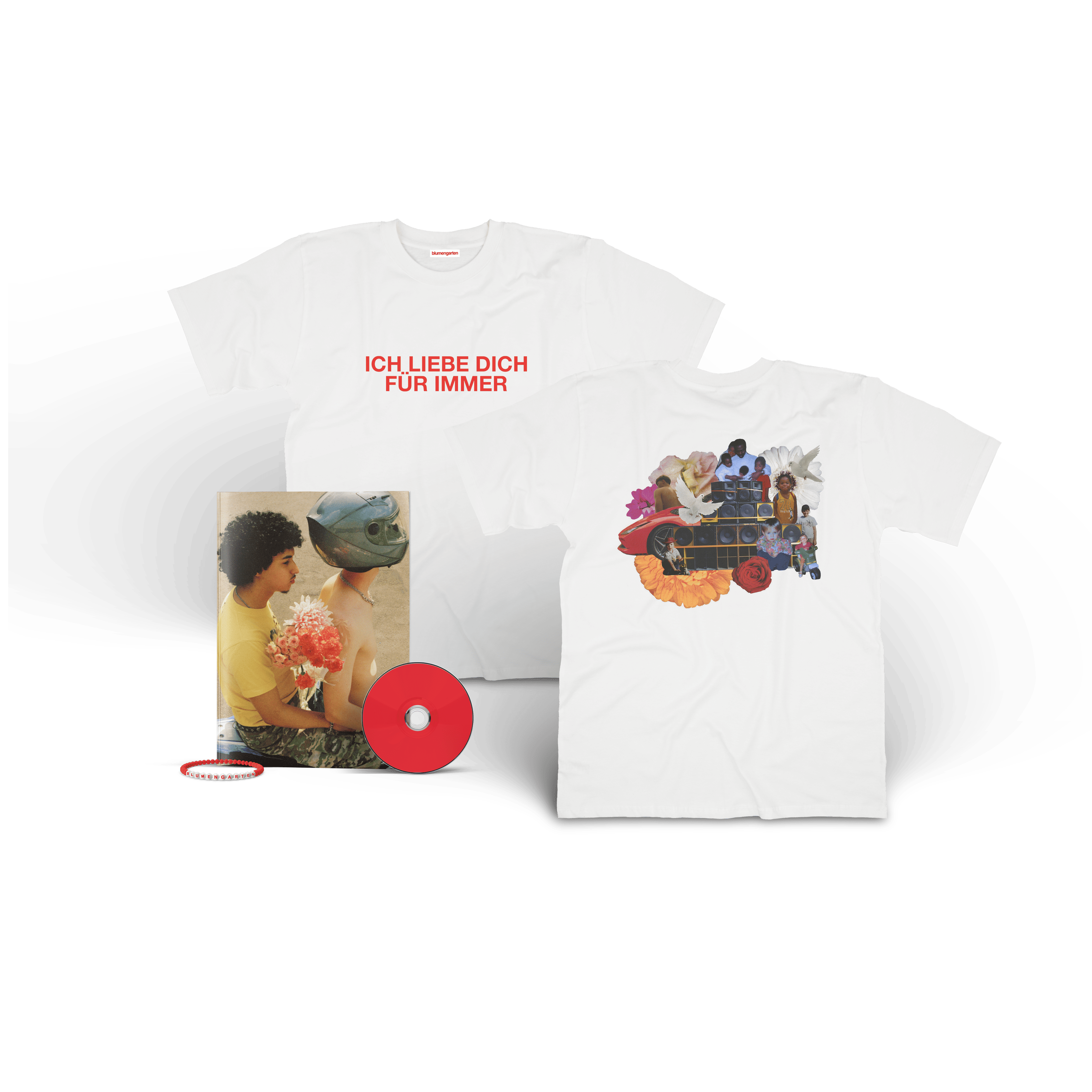 Blumengarten Ich liebe dich für immer „Ich liebe dich für immer“ CD-Magazin & T-Shirt mit Perlenarmband 392196