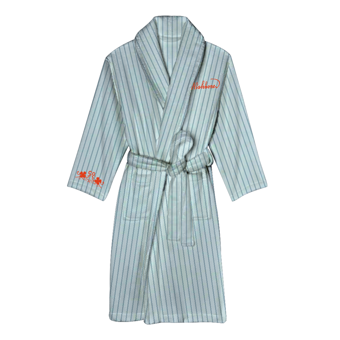Conan Gray Wishbone Blue Striped Robe Mantel 427914