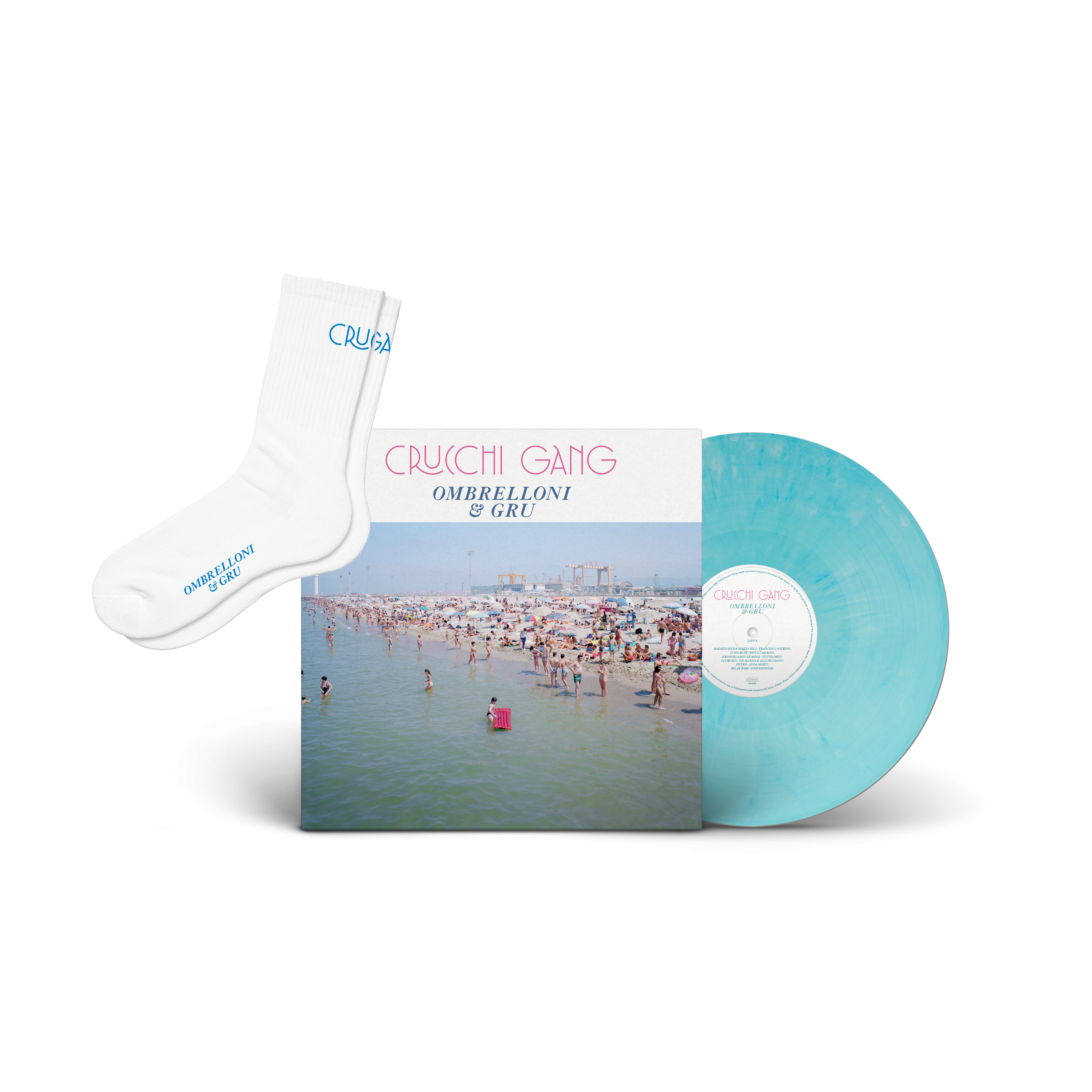 Crucchi Gang Ombrelloni & Gru LP marbled türkis + Socken 443361