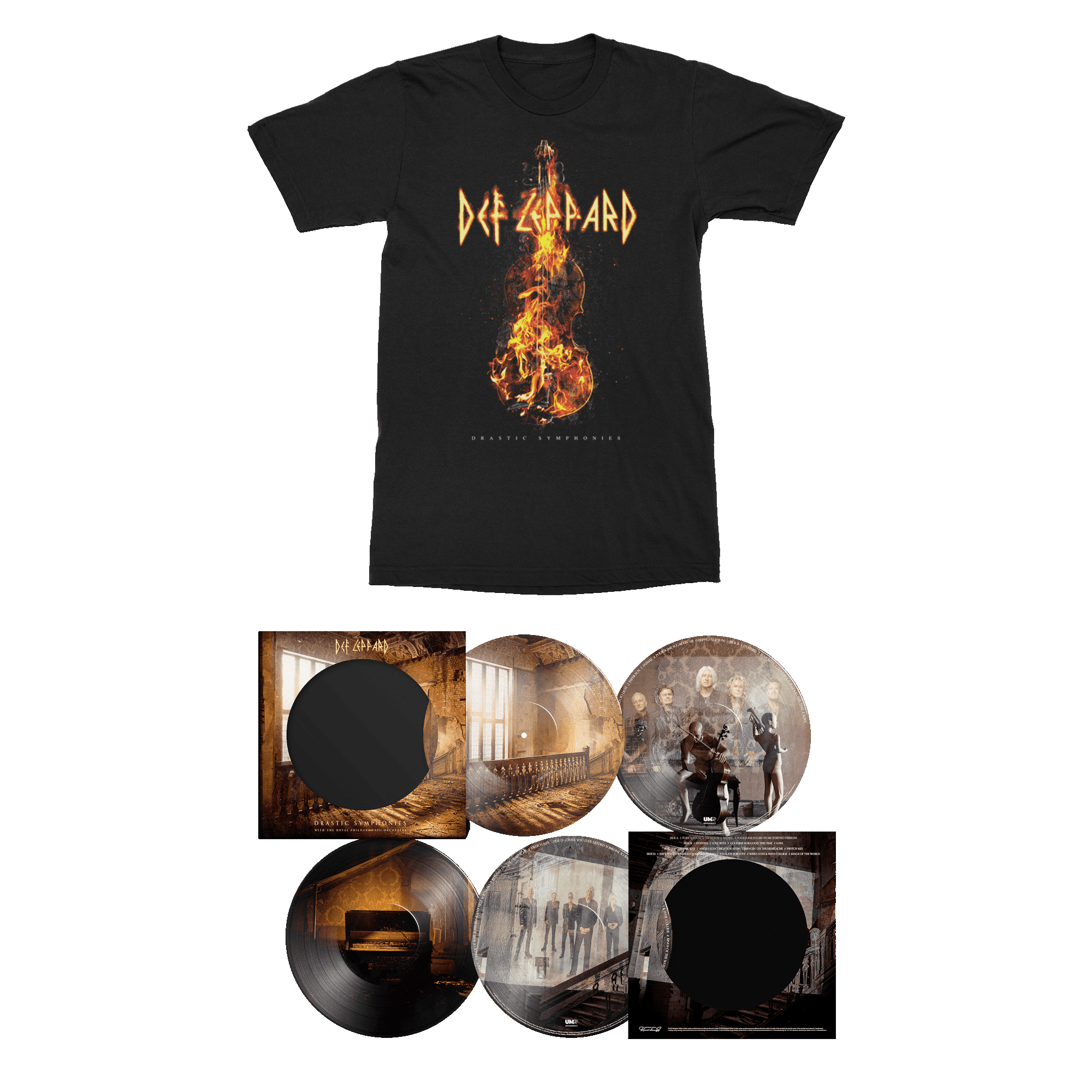 Def Leppard with The Royal Philharmonic Orchestra Drastic Symphonies Violin T-Shirt + Exclusive Limited Picture Disc 2LP 283929