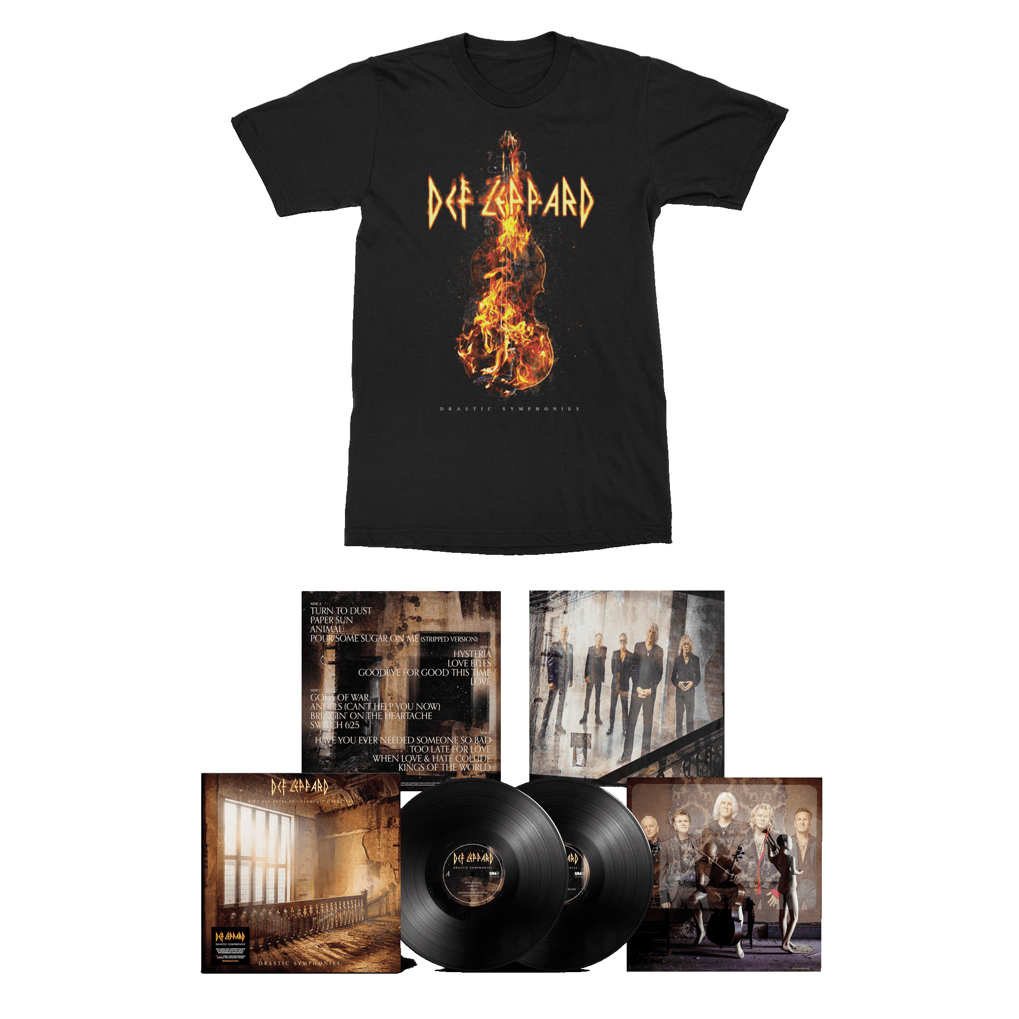 Def Leppard with The Royal Philharmonic Orchestra Drastic Symphonies Violin T-Shirt + 2LP 283950