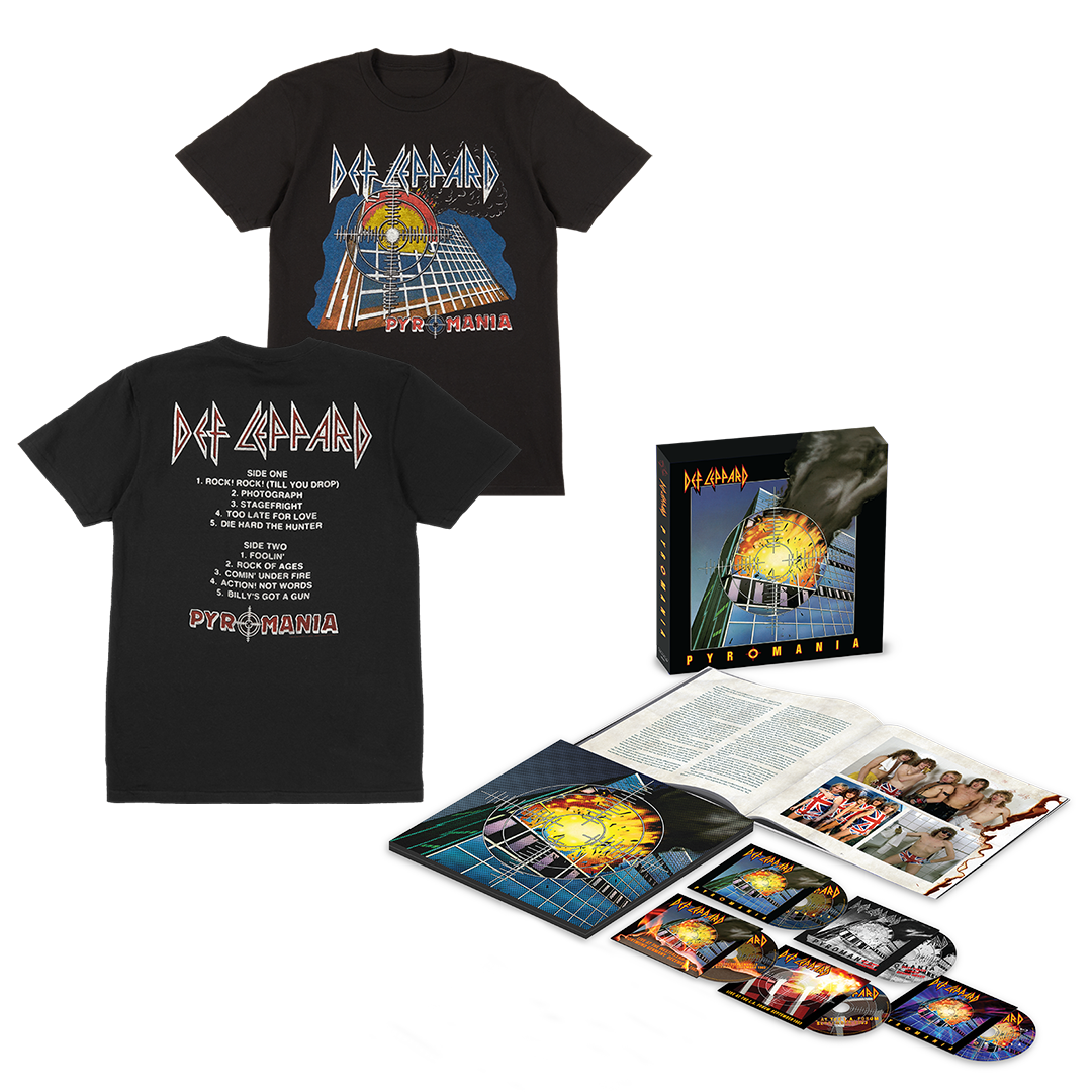 Def Leppard Pyromania 4CD + Blu Ray + Tracklist T-Shirt 350377
