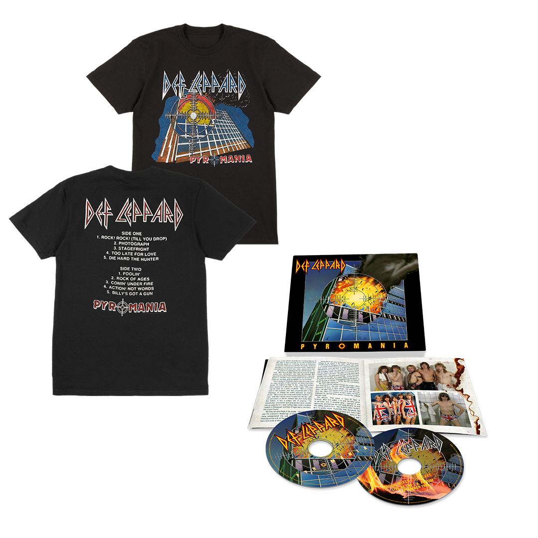 Def Leppard Pyromania 2CD + Tracklist T-Shirt 350405