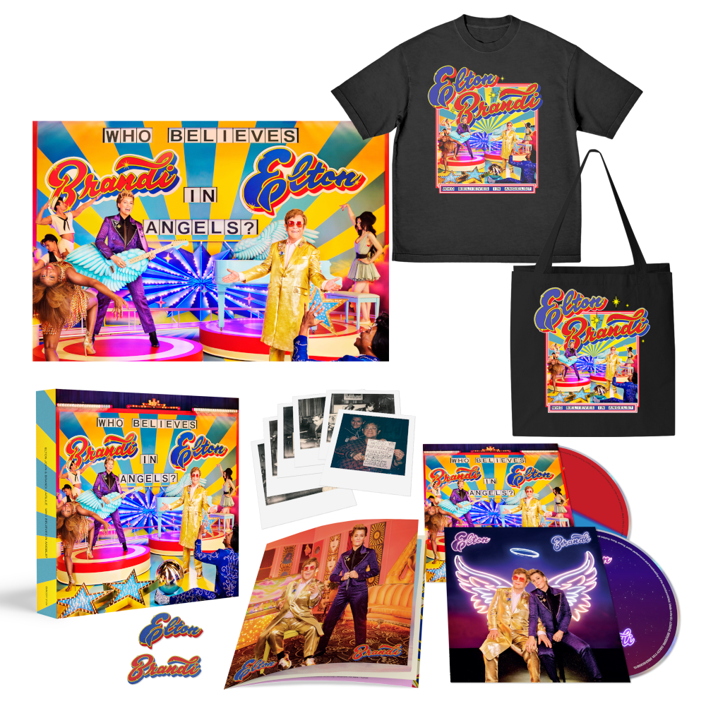 Elton John & Brandi Carlile Limited Edition CD Clamshell Box + Album Cover Black T-Shirt + Litho Print+ Tote Bag Bundle Bundle 396643