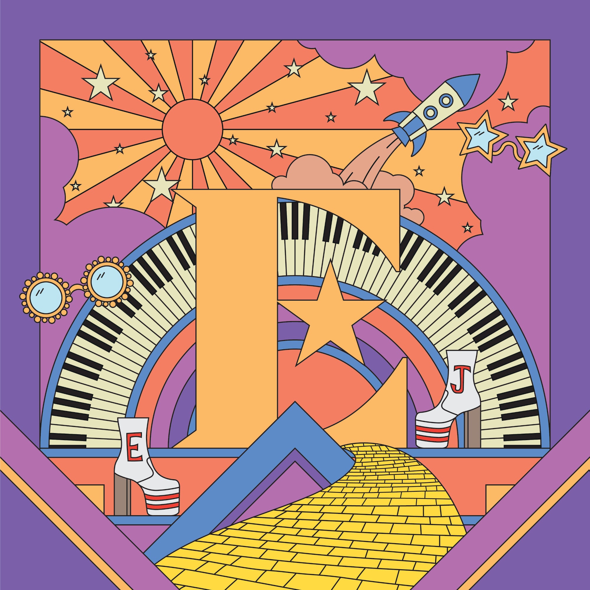 Elton John Diamonds (Pyramid Edition) Limited Coloured LP + Litho Print 308744