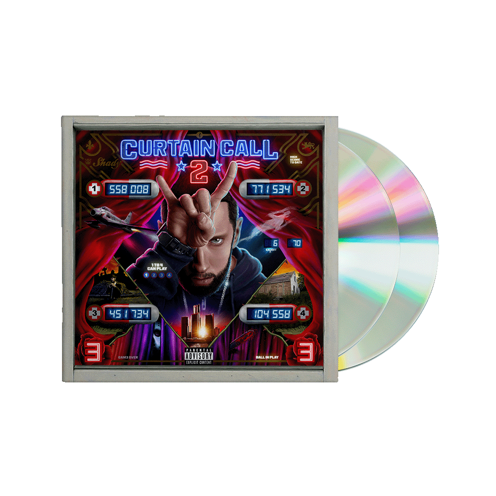 Eminem Curtain Call 2 CD + HORNS T-Shirt Bundle 103056