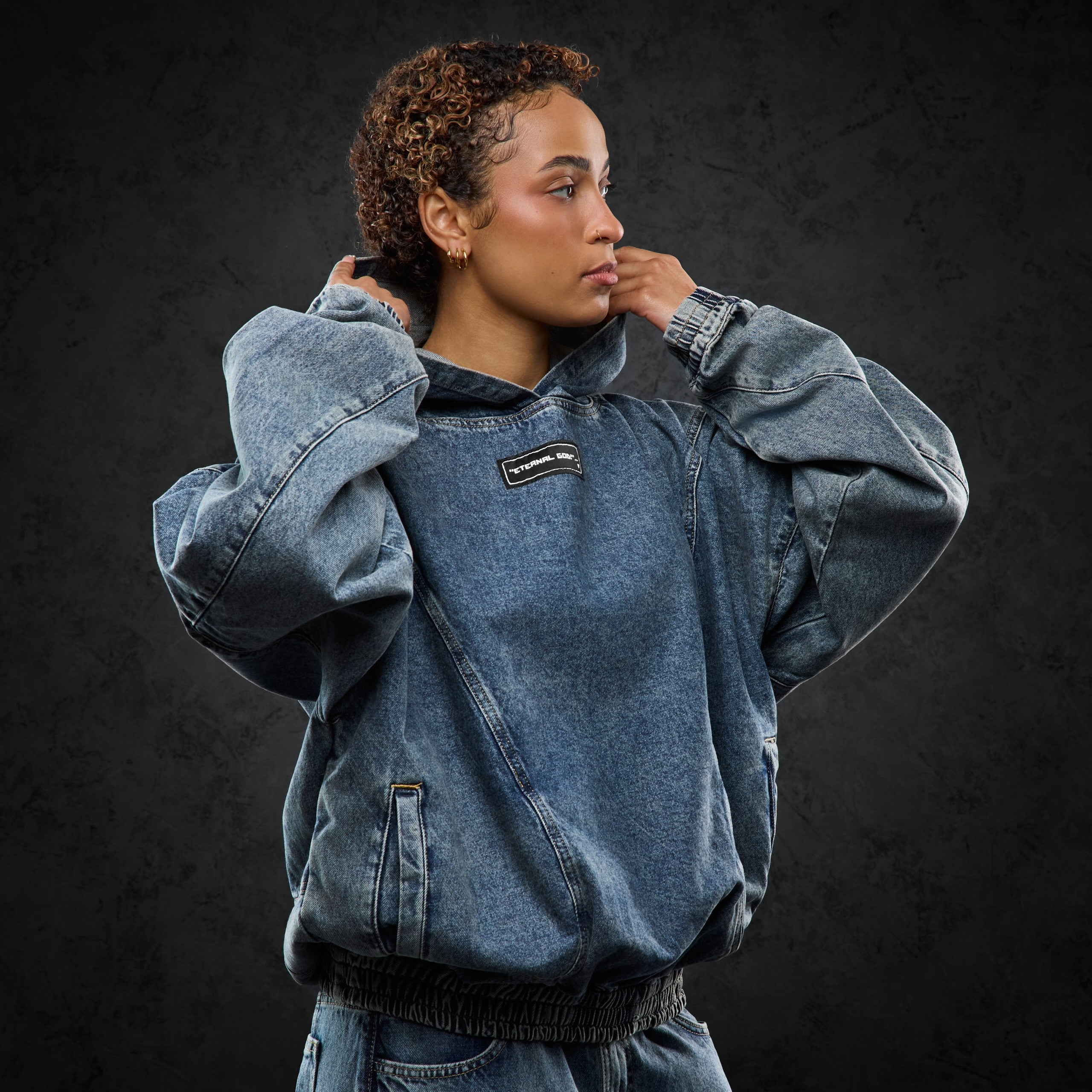 Eternal God Denim Hoodie Hoodie 443009