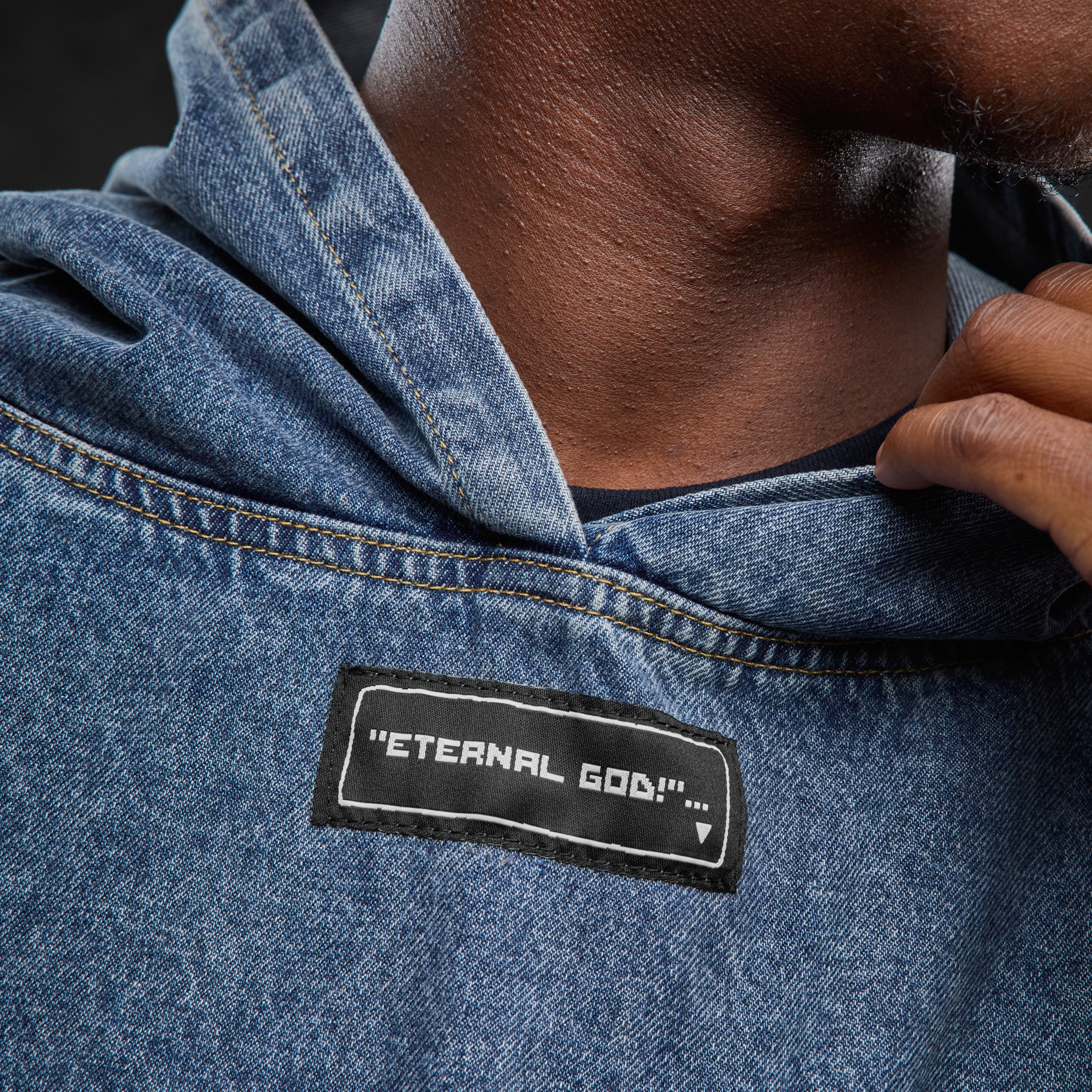 Eternal God Denim Hoodie Hoodie 443023