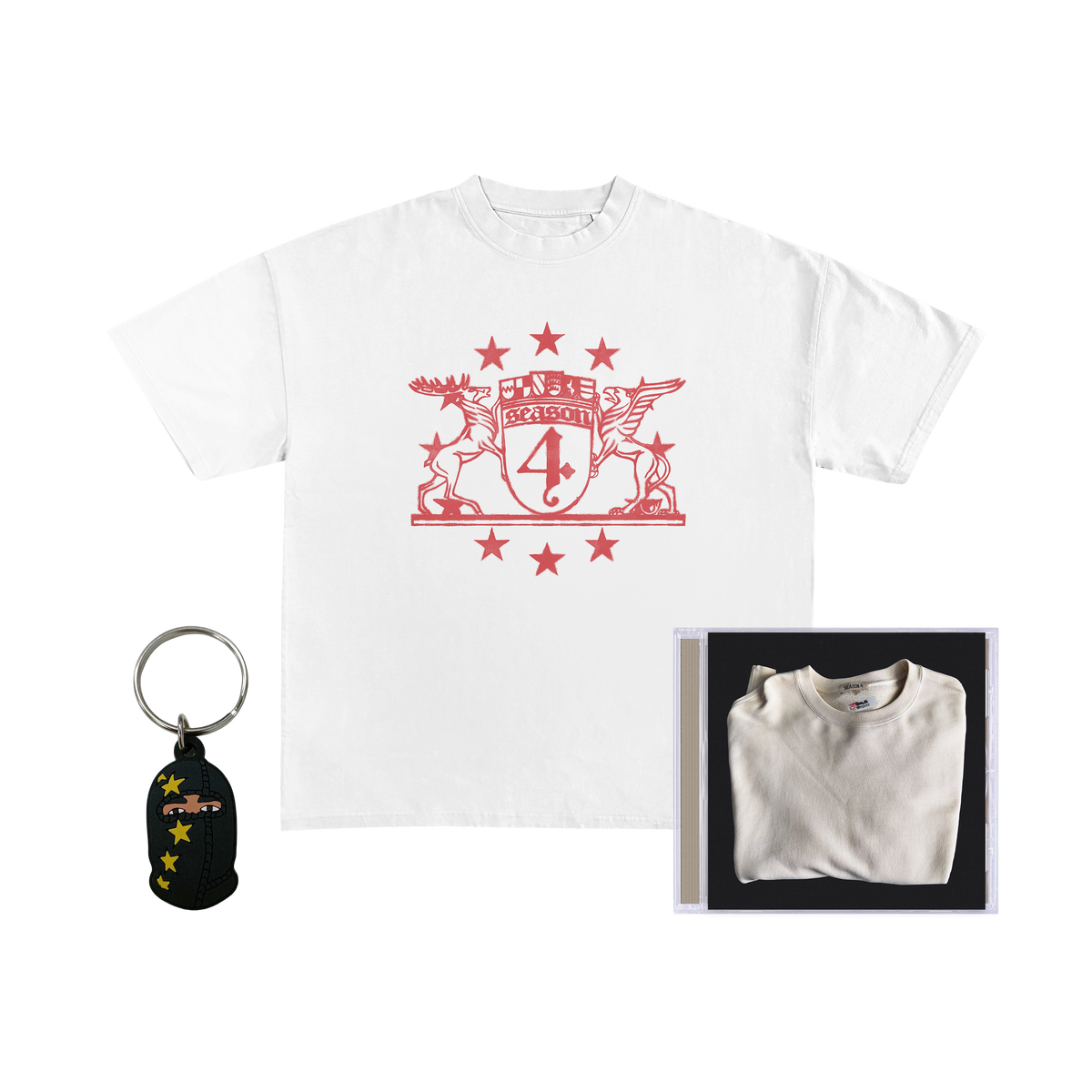 Eurothug SEASON 4 CD + Schlüsselanhänger + Shirt weiß 461185