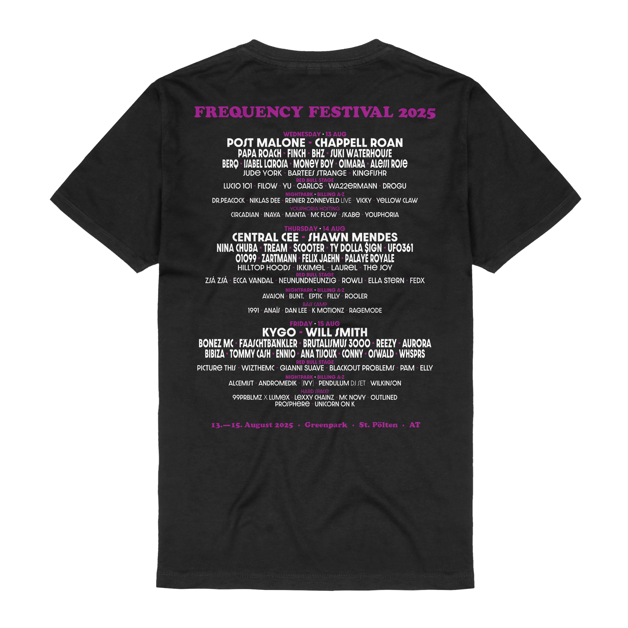 Frequency Festival Bubble Font Big (Line-Up 2025) T-Shirts 415386