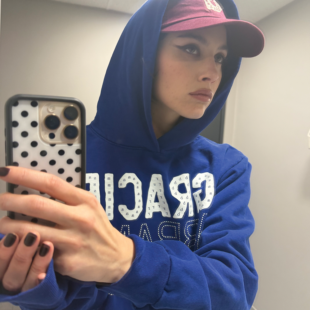 Gracie Abrams Gracie Abrams Letter Repeat Navy Unisex Hoodie Hoodies 427760