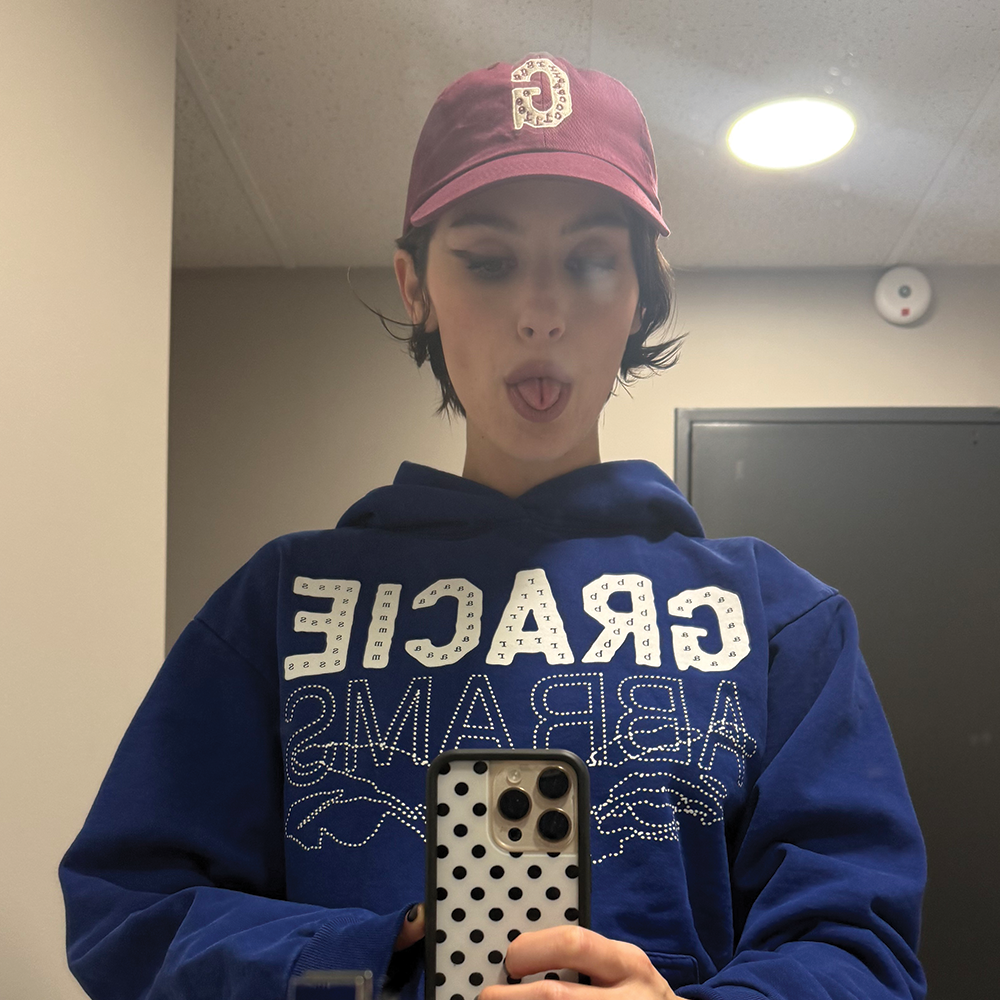 Gracie Abrams Gracie Abrams Letter Repeat Navy Unisex Hoodie Hoodies 427758