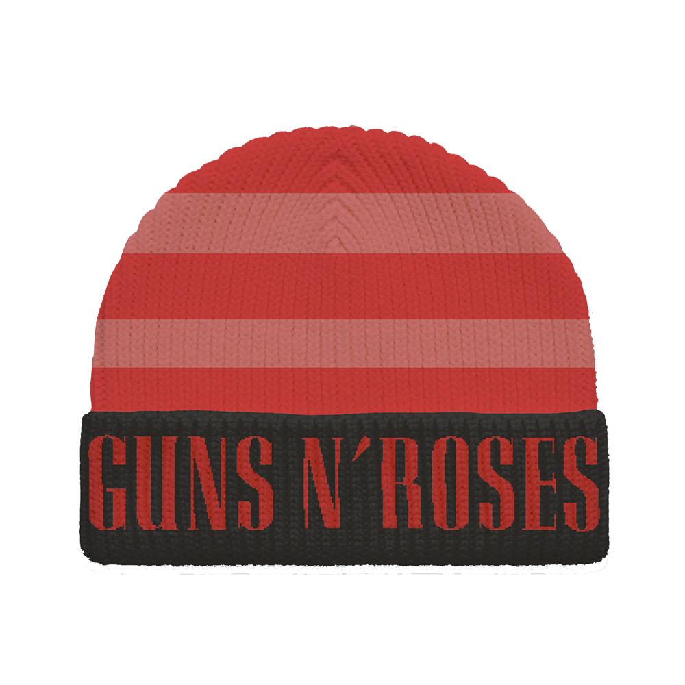 Guns N' Roses Knit Logo Striped Beanie Beanie 432977