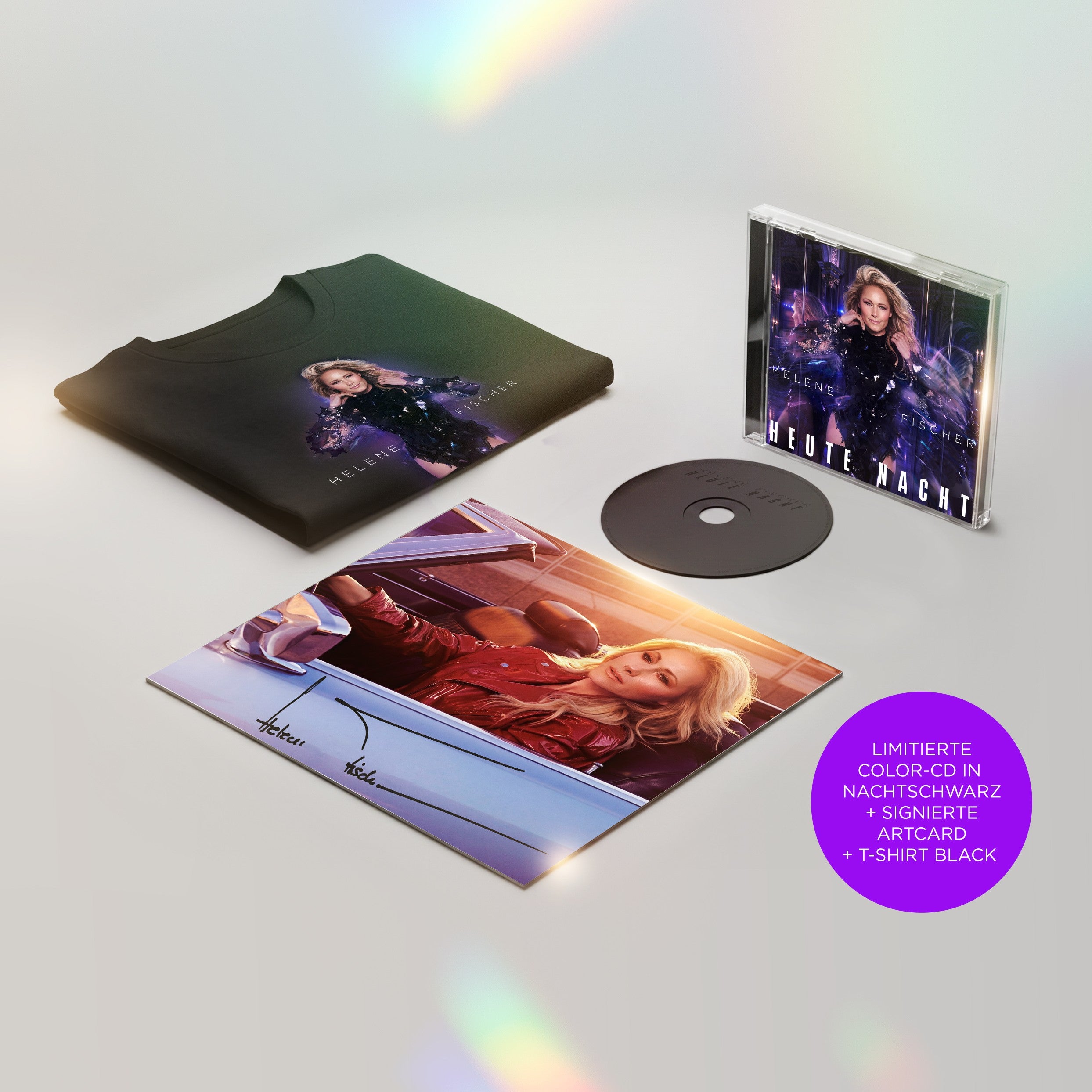 Helene Fischer Heute Nacht Ltd. Color-CD in Nachtschwarz + stylisches Helene Fischer T-Shirt (black) + schwarz signierte Artcard (Motiv "Heute") 447714
