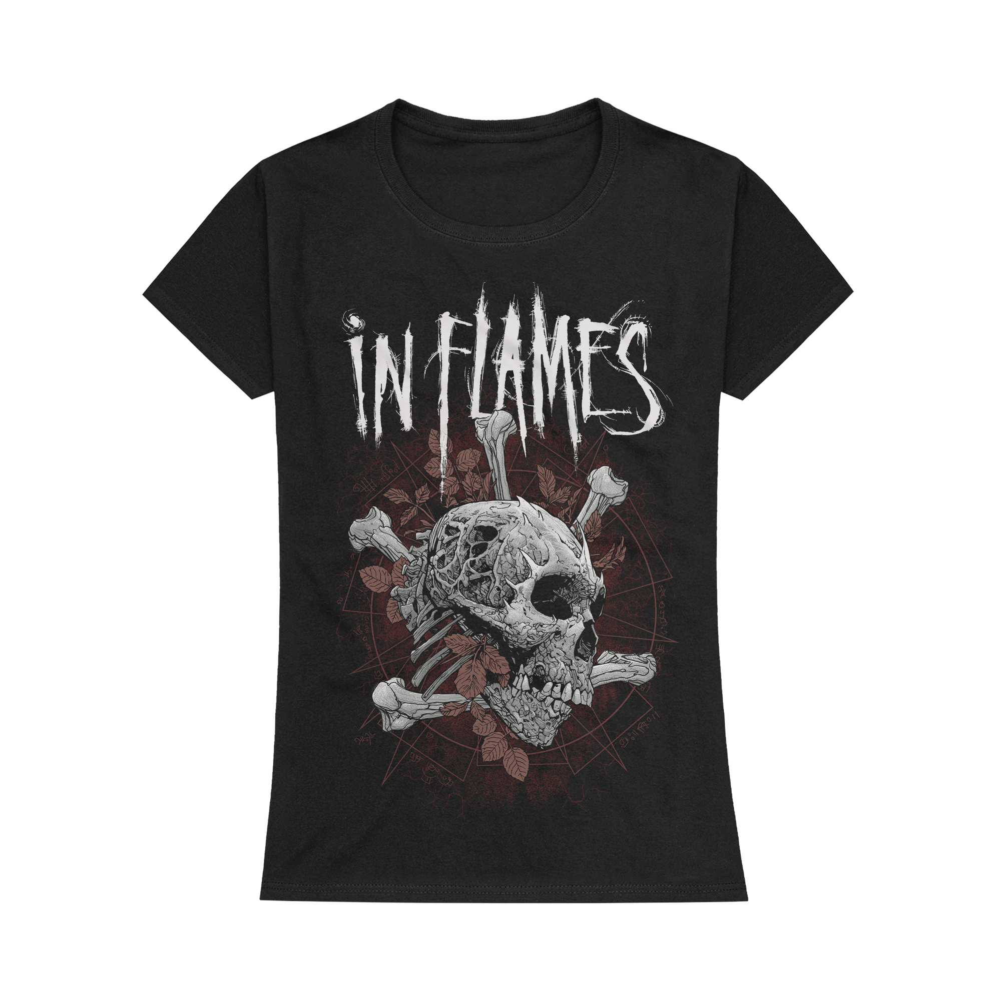 In Flames Skull Leaves Girlie Shirt 451230