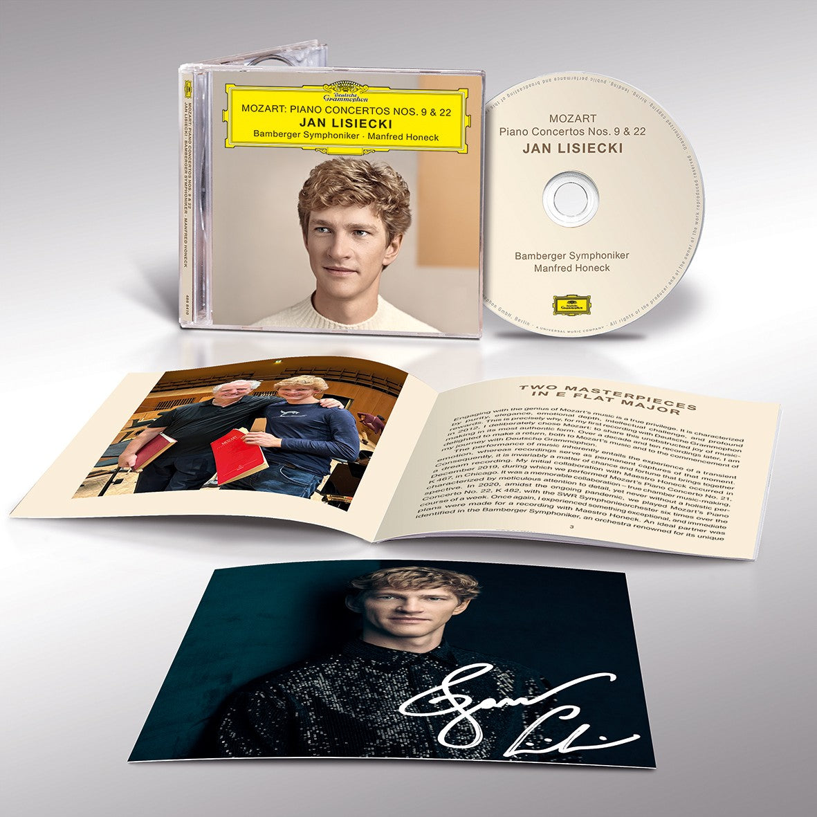 Jan Lisiecki, Manfred Honeck & Bamberger Symphoniker Mozart: Piano Concertos Nos. 9 & 22 1CD Jewelcase + Signierte Artcard 433949