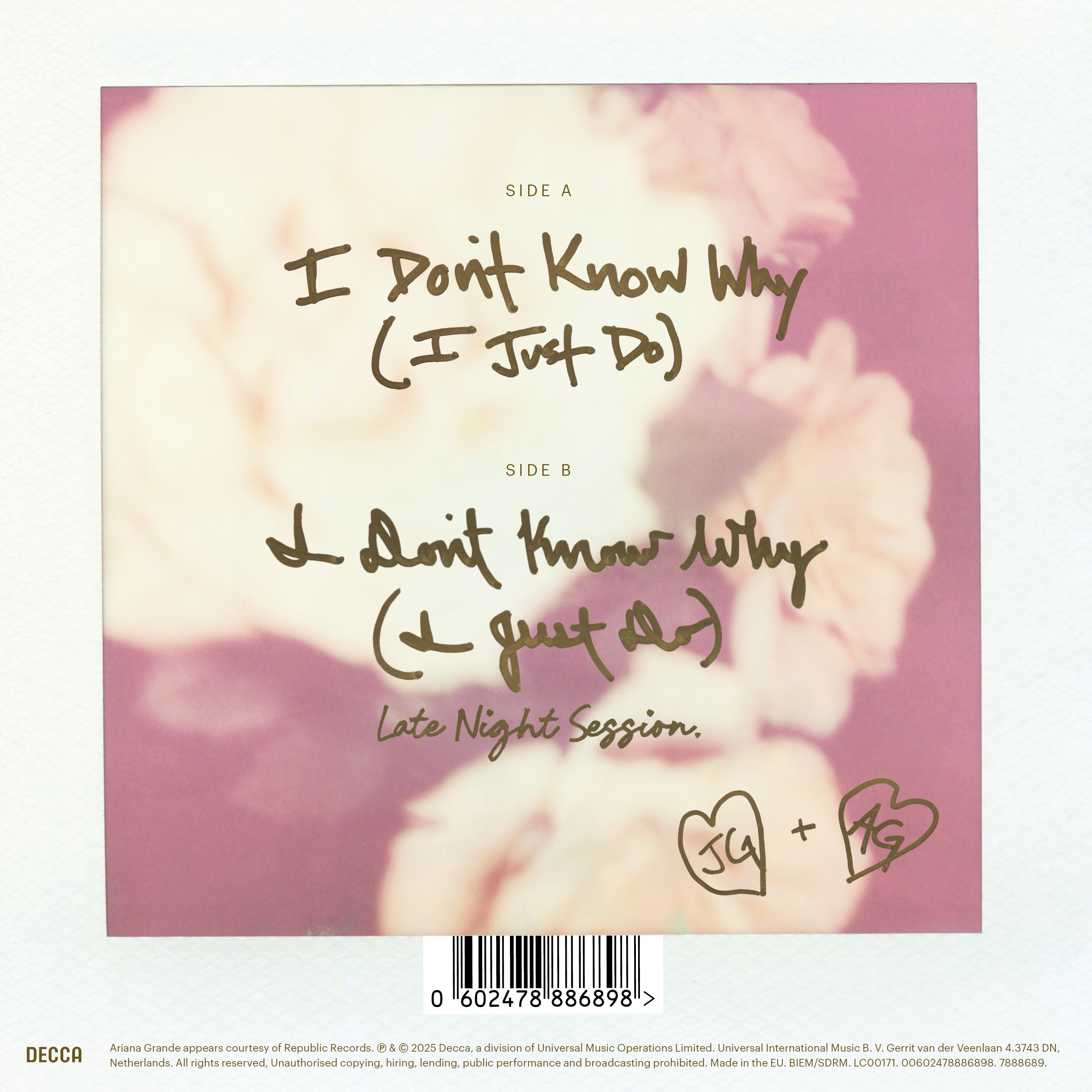 Jeff Goldblum & The Mildred Snitzer Orchestra & Ariana Grande I Don't Know Why (I Just Do) Pink 7" Vinyl 430890