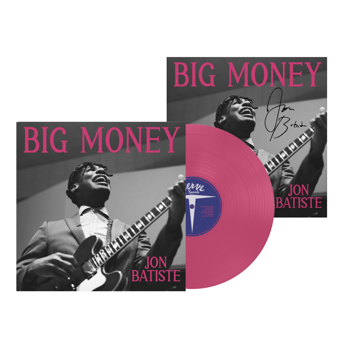 Jon Batiste BIG MONEY Hot Pink LP + Signed Art Card 415280
