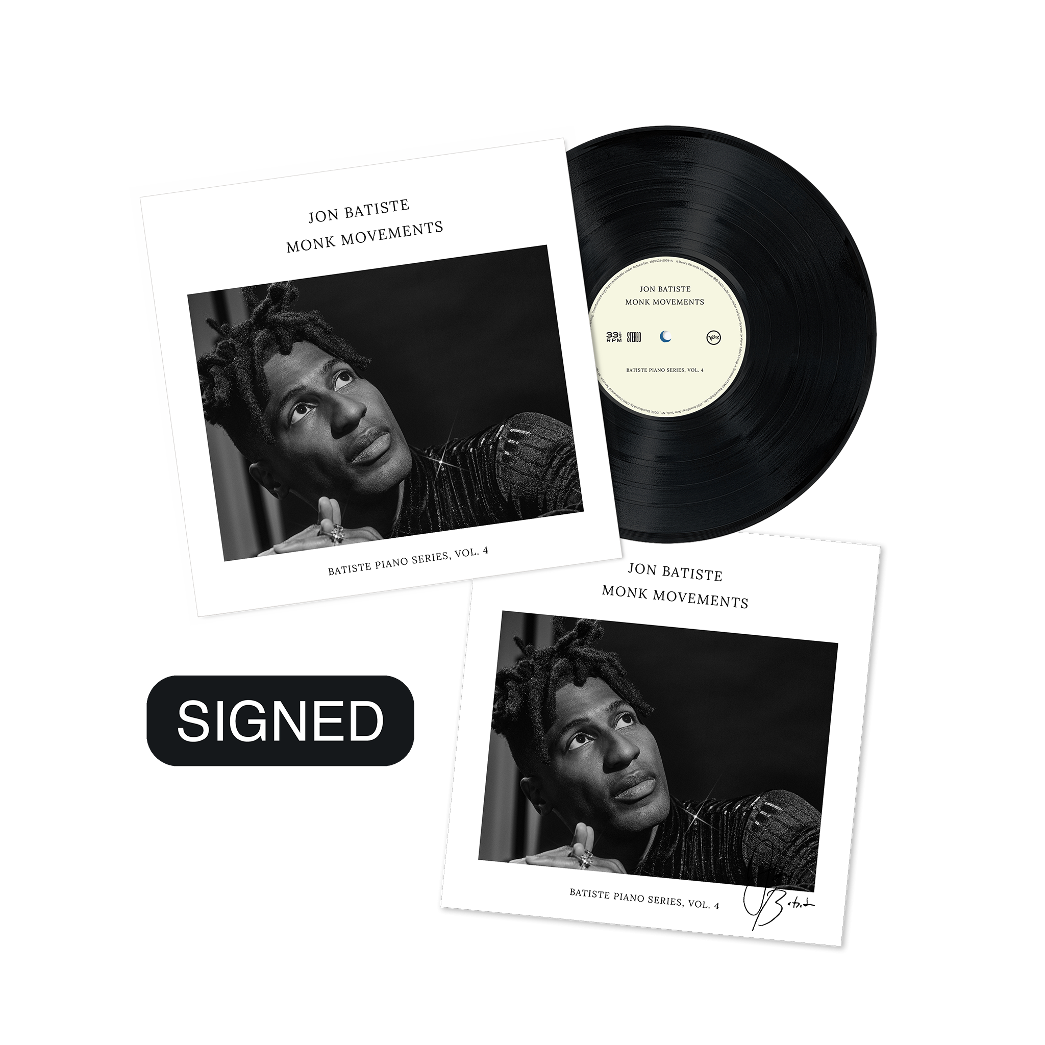 Jon Batiste Monk Movements LP + signed art card 446342